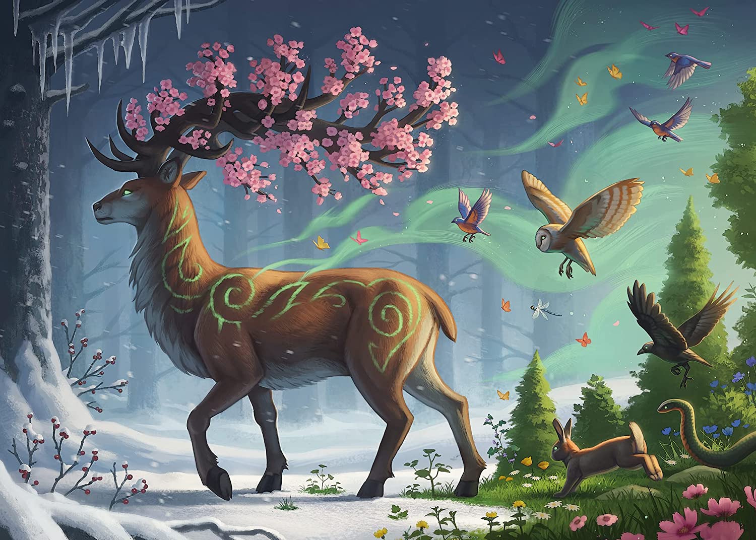 Ravensburger The Deer as the Harbinger of Spring 1000 Piece Puzzle image 1
