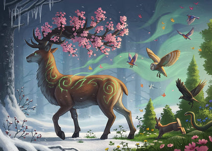 Ravensburger The Deer as the Harbinger of Spring 1000 Piece Puzzle image 1