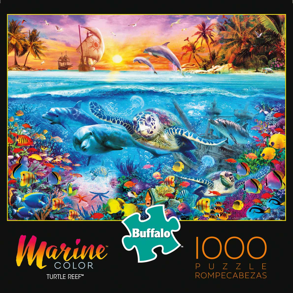 Buffalo Games Marine Color Turtle Reef 1000 Piece Puzzle image 0