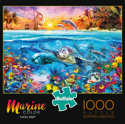 Buffalo Games Marine Color Turtle Reef 1000 Piece Puzzle image 0