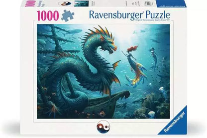 Ravensburger Enchanted Depths: Dragon, Mermaid and Turtles 1000 Piece Puzzle image 0