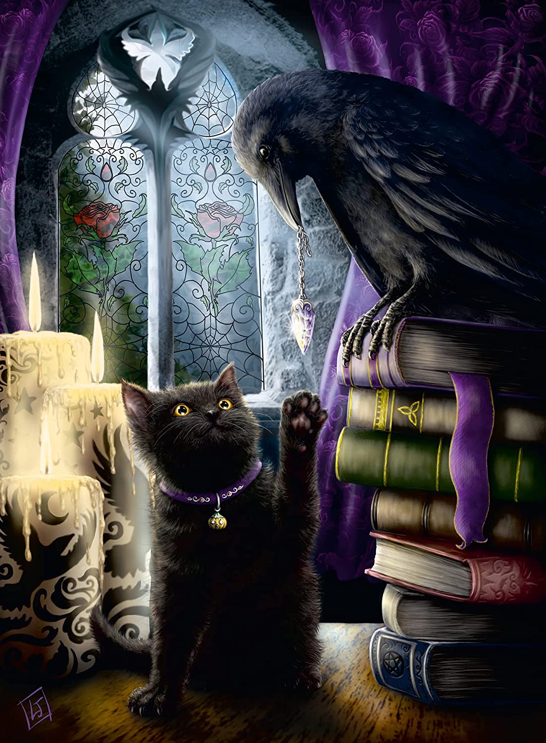 Ravensburger Black Cat and Raven 500 Piece Puzzle image 1