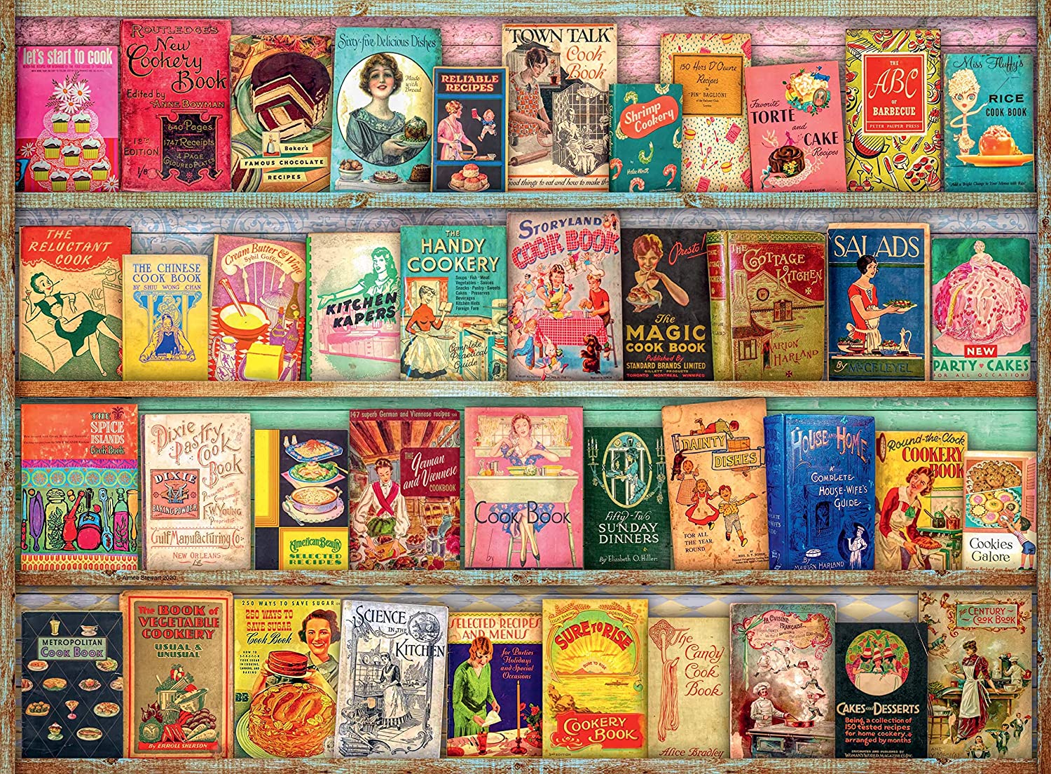 Ravensburger Aimee Stewart Vintage Cook Books 500 Piece Puzzle image 1