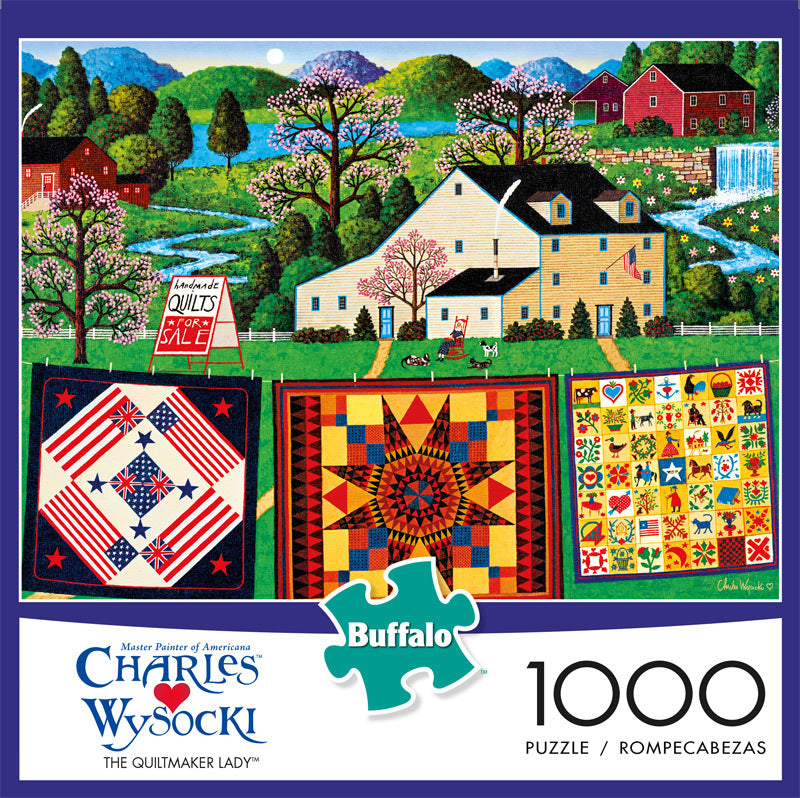 Buffalo Charles Wysocki The Quiltmaker Lady 1000 Piece Puzzle image 0