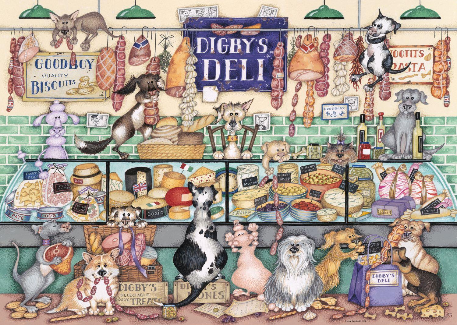 Ravensburger Linda Jane Smith Dapper Dogs No.1 Digby's Deli 1000 Piece Puzzle image 1