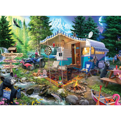Buffalo Games Night & Day Mountain Retreat 1000 Piece Puzzle image 1