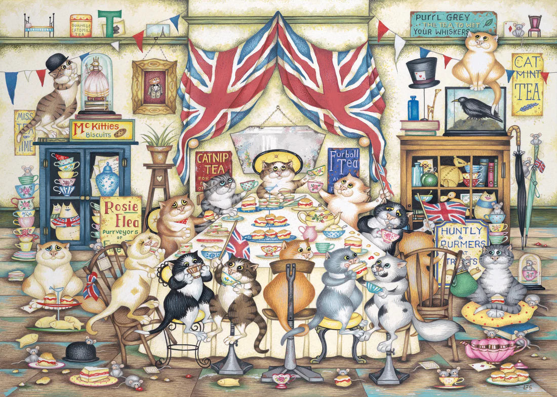 Ravensburger Vintage No. 14 Crazy Cats Afternoon at Tiddles 1000 Piece Puzzle image 1