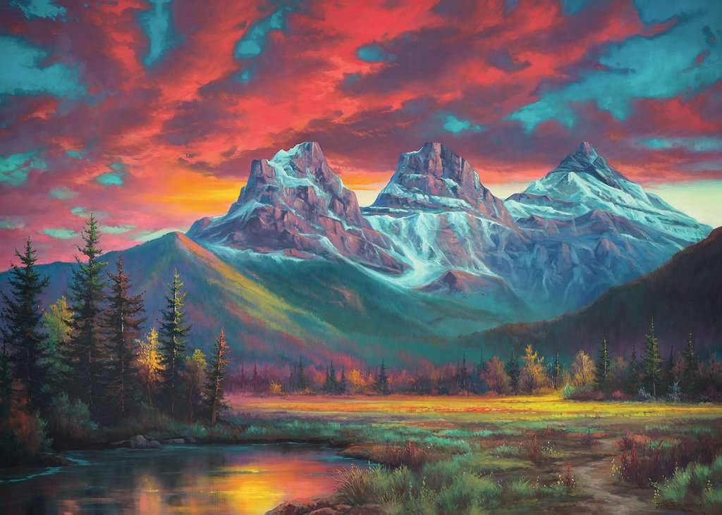 Ravensburger Canadian Collection Alberta's Three Sisters 1000 Piece Puzzle image 1
