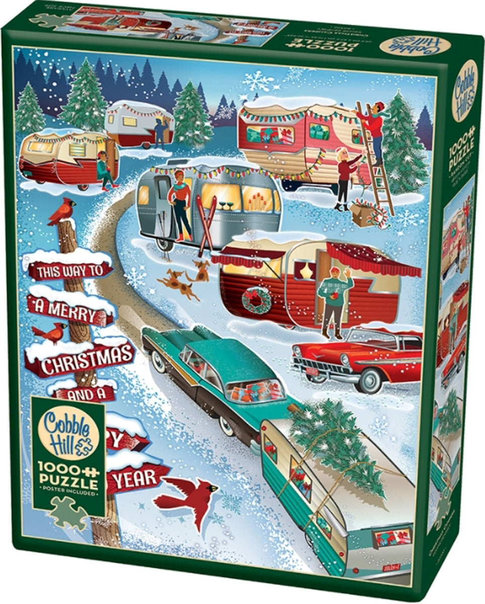 Cobble Hill Christmas Campers 1000 Piece Puzzle image 0