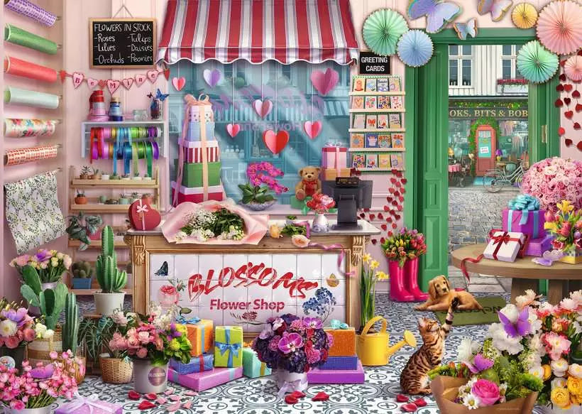 Ravensburger Blossoms Flower Shop 1000 Piece Puzzle image 1