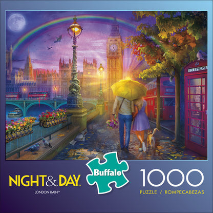Buffalo Games Night & Day London Rain 1000 Piece Puzzle image 0