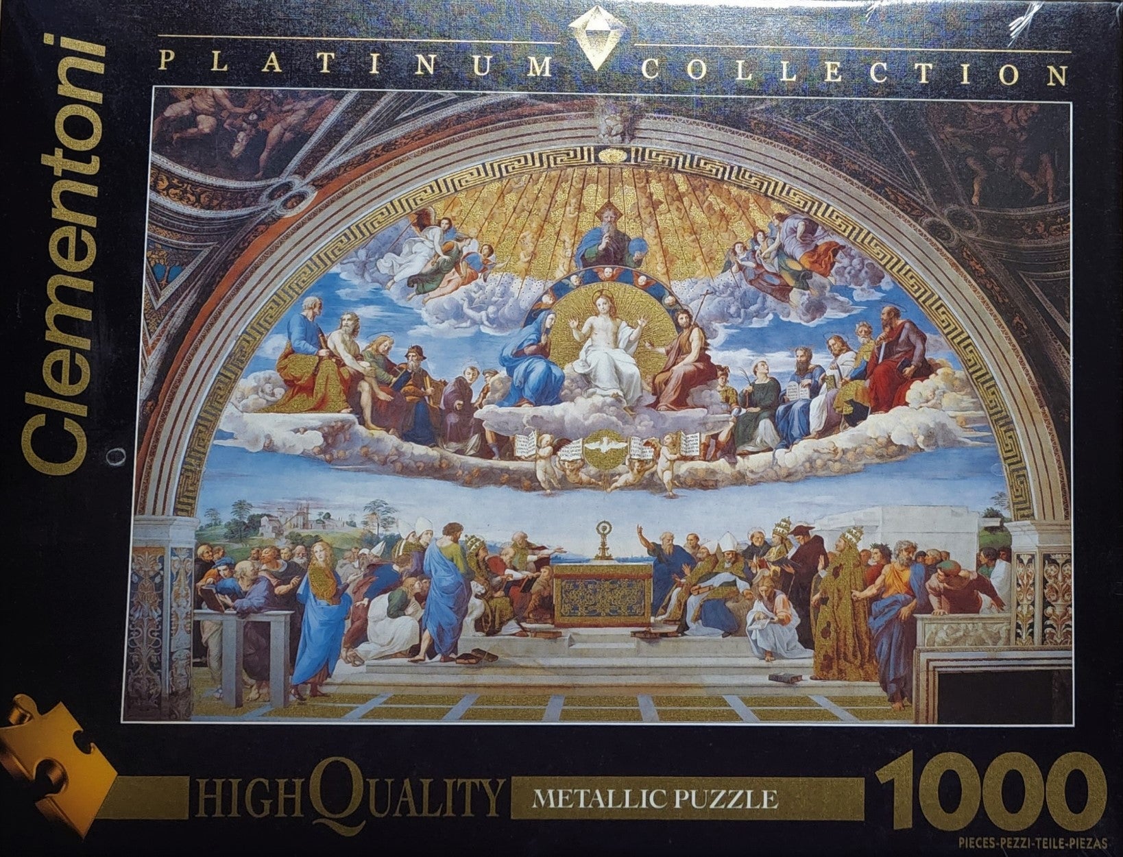 Clementoni Platinum Collection Raffaello: La disputa del sacramento 1000 Piece Metallic Puzzle image 0