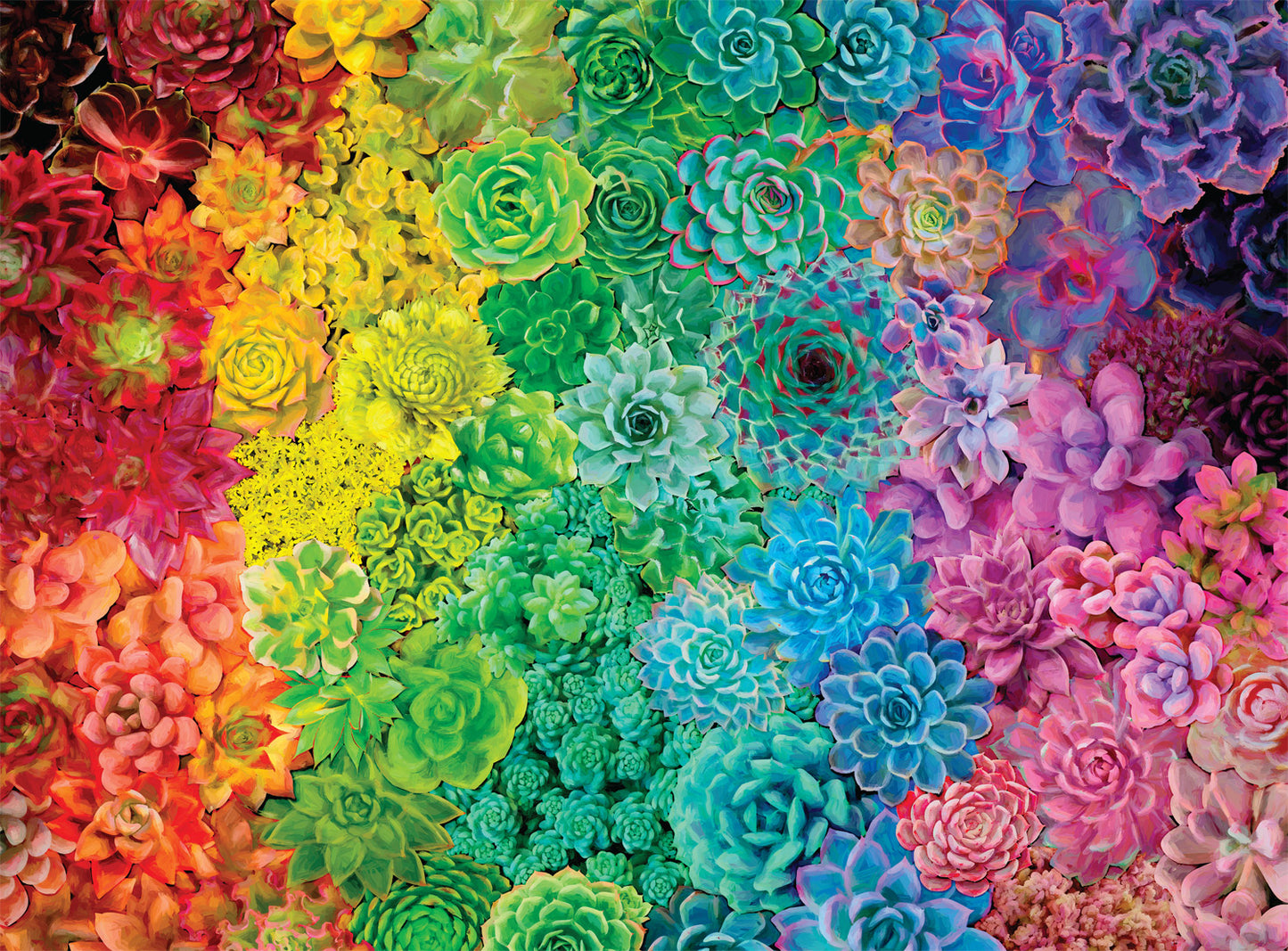 Buffalo Games Vivid Collection Succulent Rainbow 1000 Piece Puzzle image 1