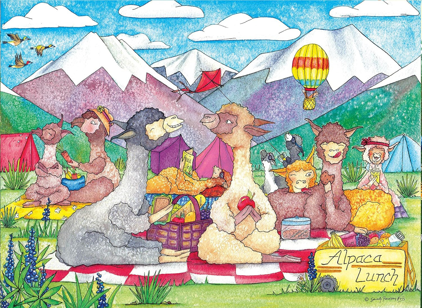 Ravensburger Alpaca Lunch 500 Piece Puzzle image 1