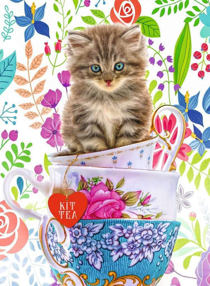 Ravensburger Kitten in a cup 500 Piece Puzzle image 1