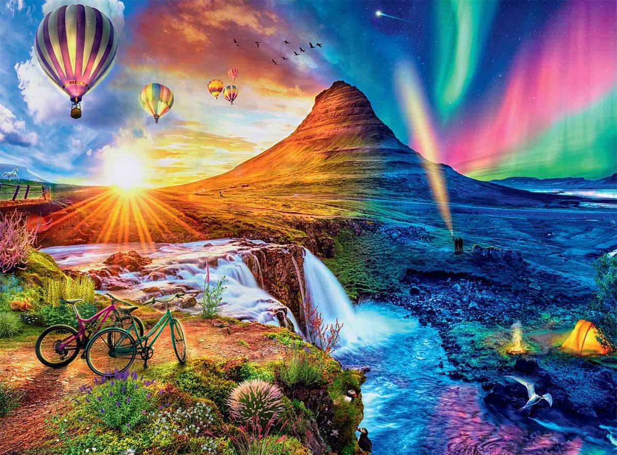 Buffalo Games Night & Day Icelandic Mountain 1000 Piece Puzzle image 1