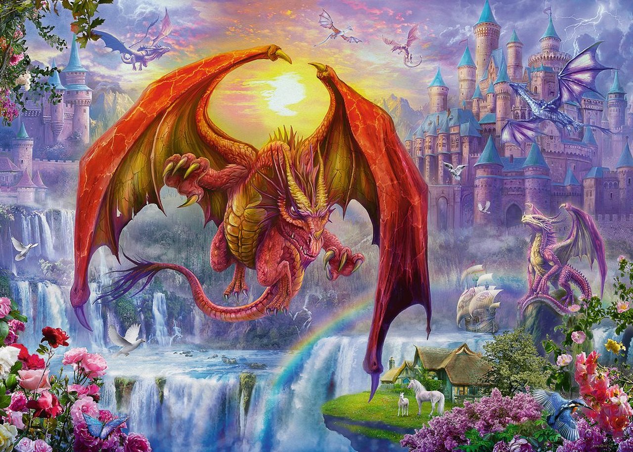 Ravensburger Dragon Kingdom 1000 Piece Puzzle image 1
