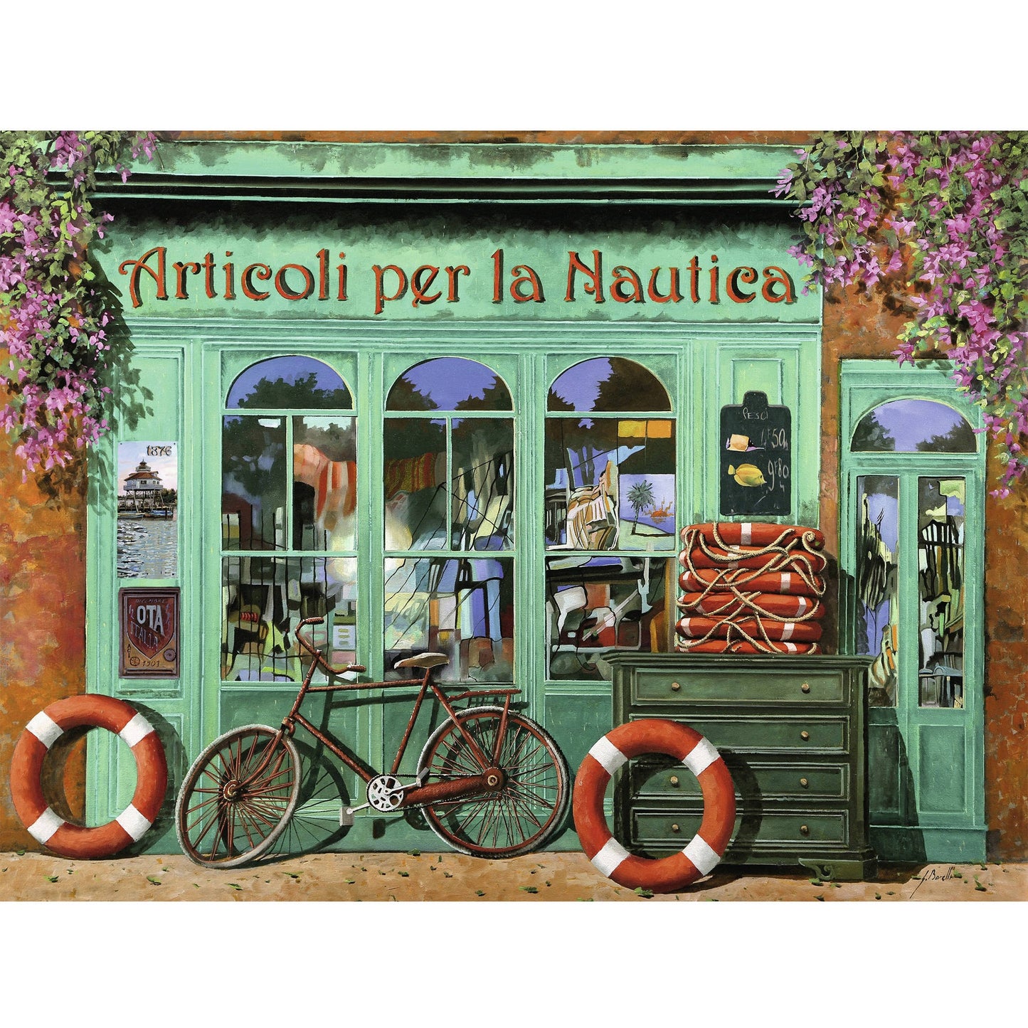 Ravensburger The Red Bicycle 1500 piece puzzle image 1
