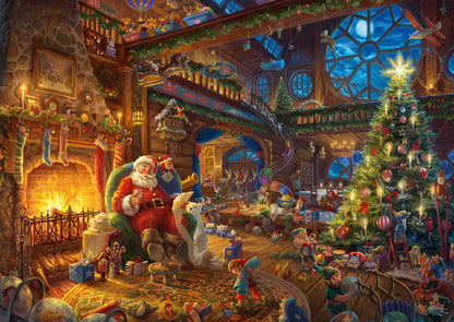 Schmidt Thomas Kinkade Limited Christmas Edition Santa Claus And His Elves 1000 Piece Puzzle image 1