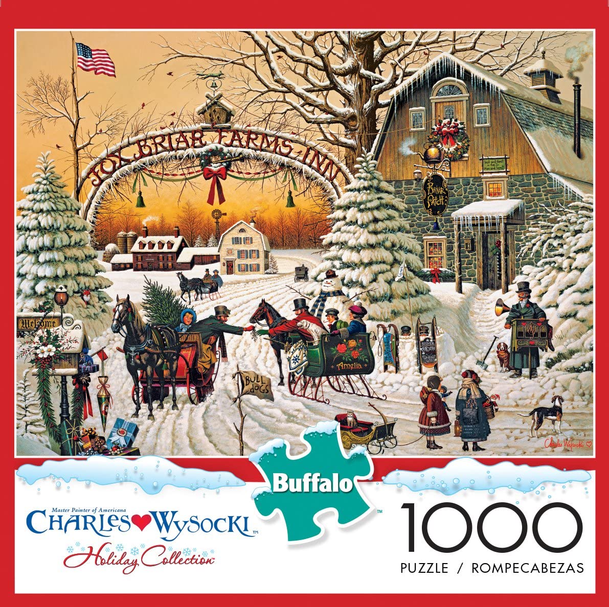 Buffalo Charles Wysocki A Christmas Greeting 1000 Piece Puzzle image 0