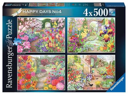Ravensburger Happy Days No. 4 Glorious Gardens 4 x 500 Piece Puzzle image 0