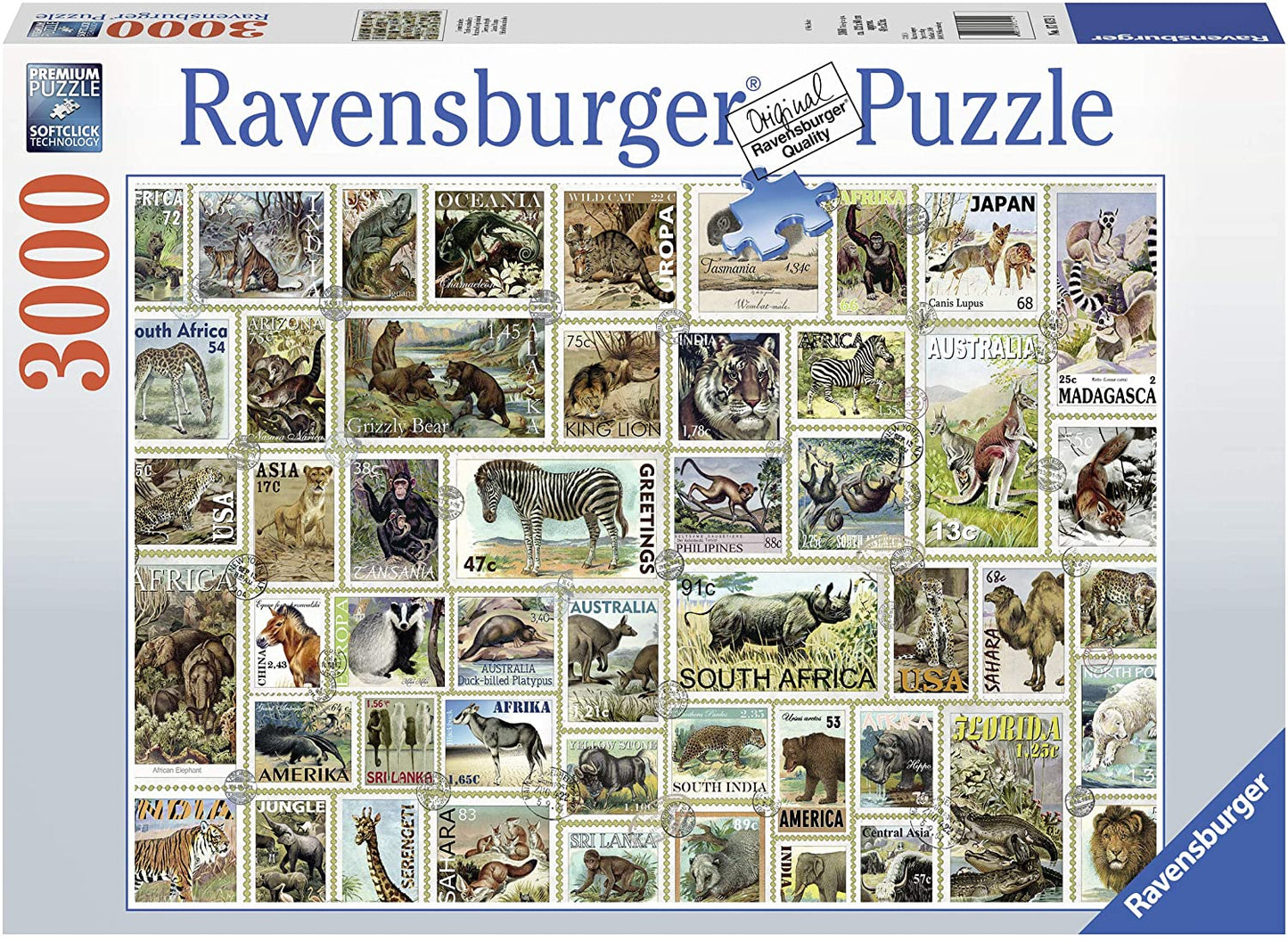 Ravensburger Animal Stamps 3000 Piece Puzzle image 0