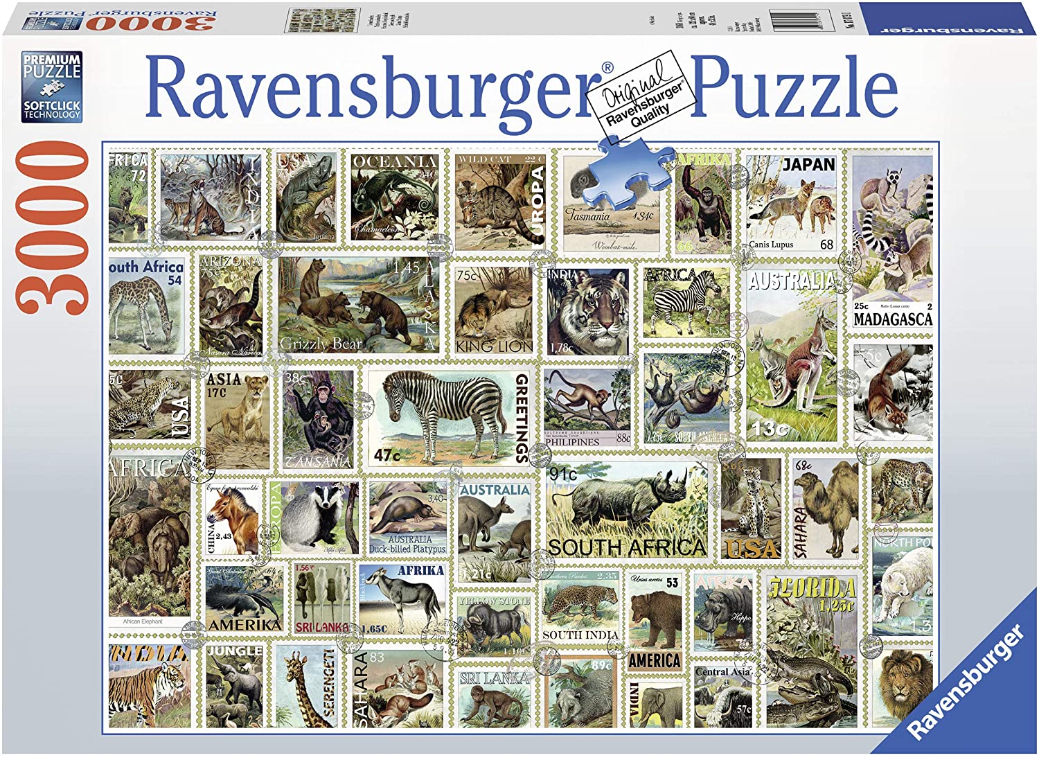 Ravensburger Animal Stamps 3000 Piece Puzzle image 0