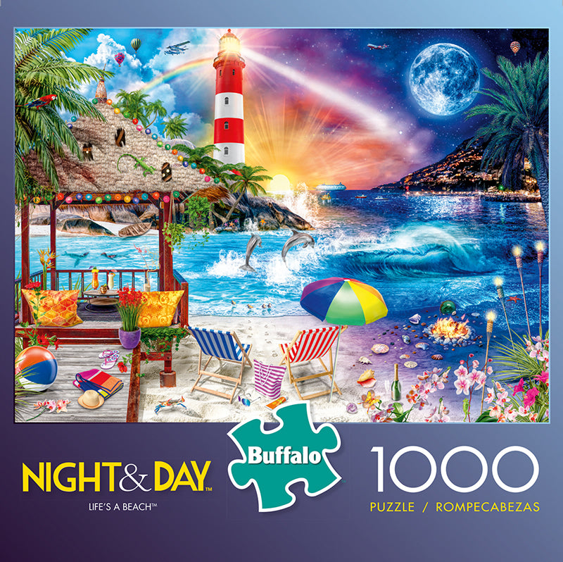 Buffalo Games Night & Day Life's A Beach 1000 Piece Puzzle image 0