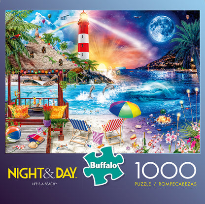 Buffalo Games Night & Day Life's A Beach 1000 Piece Puzzle image 0