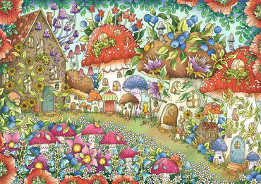 Ravensburger Floral Mushroom Houses 1000 Piece Puzzle image 1