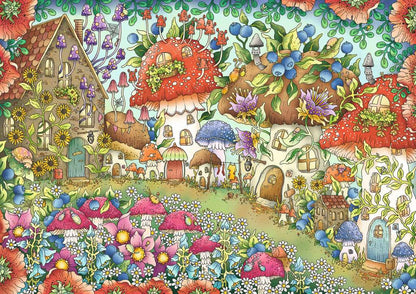 Ravensburger Floral Mushroom Houses 1000 Piece Puzzle image 1