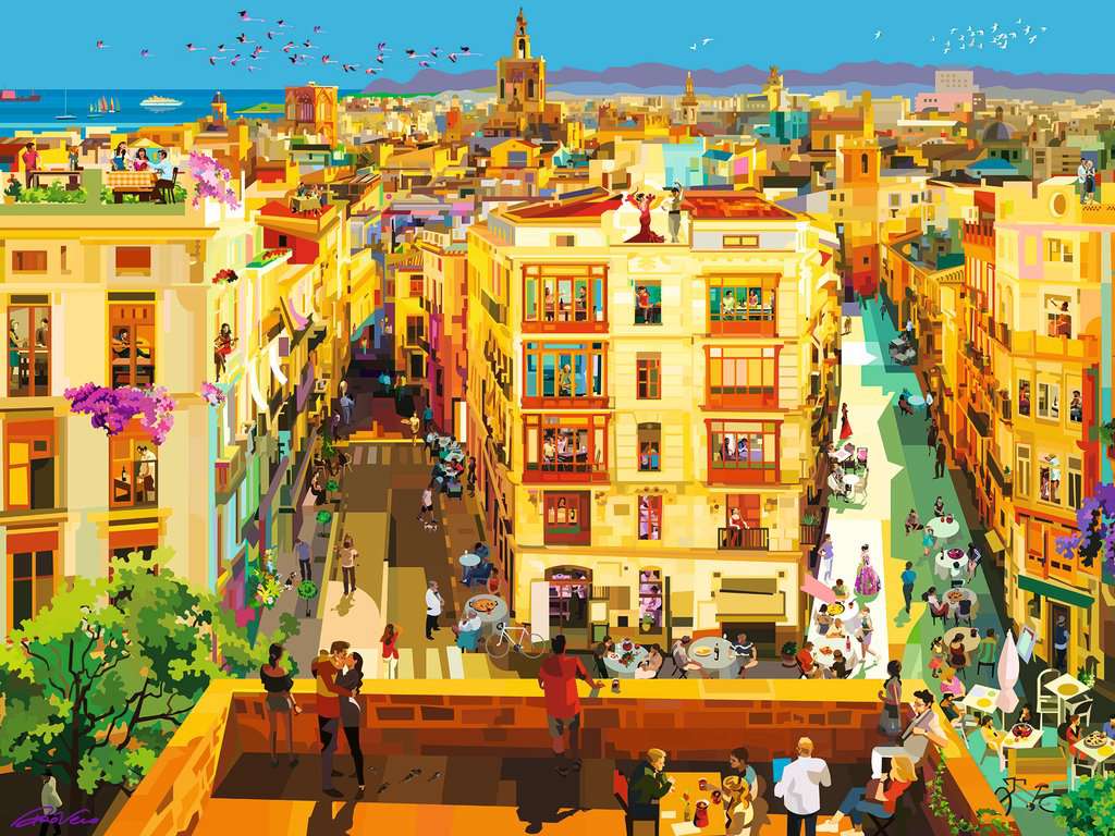 Ravensburger Dining in Valencia 1500 Piece Puzzle image 1