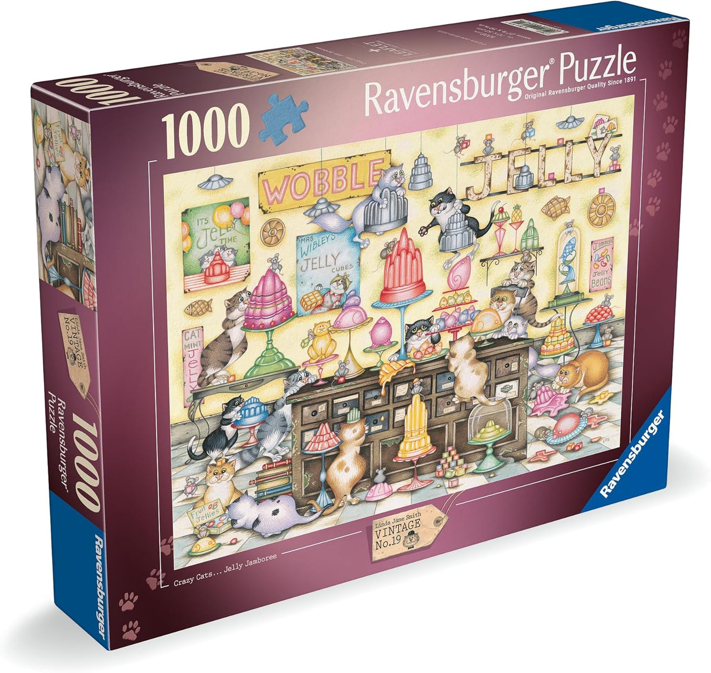 Ravensburger Linda Jane Smith Vintage No. 19 Crazy Cats Jelly Jamboree 1000 Piece Puzzle image 0