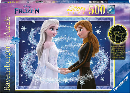 Ravensburger Disney Frozen Anna and Elsa (Glows in the dark) 500 Piece Puzzle image 0