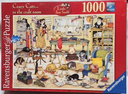 Ravensburger Linda Jane Smith Crazy Cats... In The Craft Room 1000 Piece Puzzle image 2