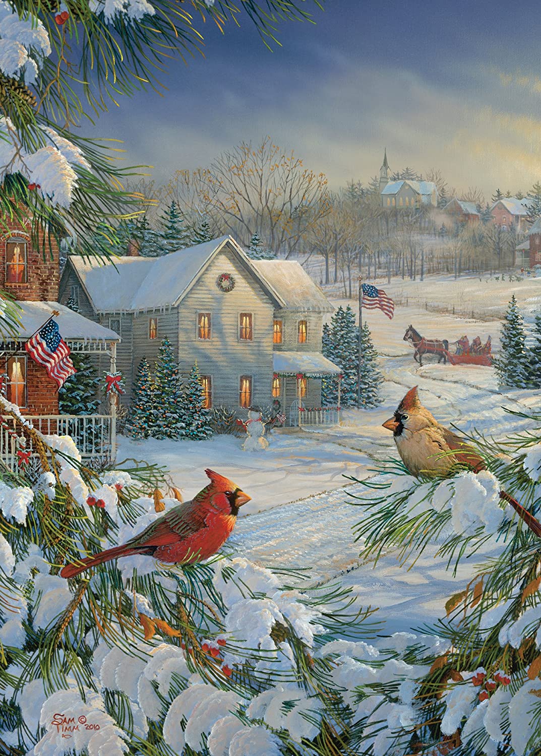 Ravensburger Winter Cardinals 1000 Piece Puzzle image 1