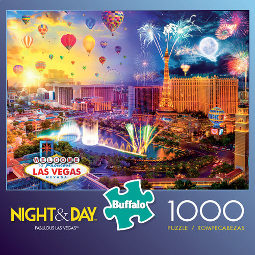 Buffalo Games Night & Day Fabulous Las Vegas 1000 Piece Puzzle image 0