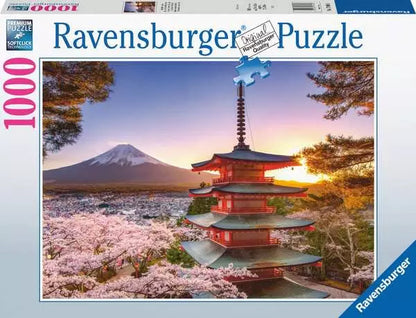 Ravensburger Mount Fuji Cherry Blossom View 1000 Piece Puzzle image 0