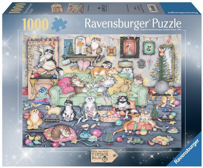 Ravensburger Vintage No. 16 Crazy Cats Christmas Crackers 1000 Piece Puzzle image 0