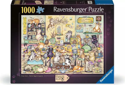 Ravensburger Linda Jane Smith Vintage No. 20 Crazy Cats Easter Eggstravaganza 1000 Piece Puzzle image 0