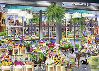 Ravensburger Wanderlust Collection Amsterdam Flower Market 1000 Piece Puzzle image 1