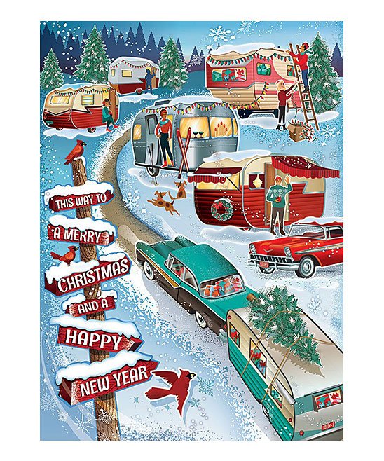 Cobble Hill Christmas Campers 1000 Piece Puzzle image 1
