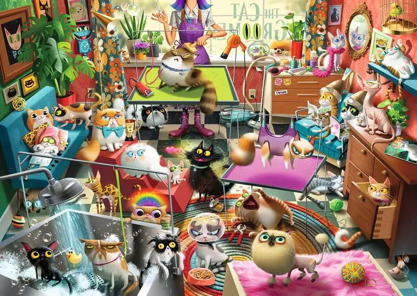 Ravensburger Dean MacAdam's Fun Jobs The Cat Groomer 1000 Piece Puzzle image 1