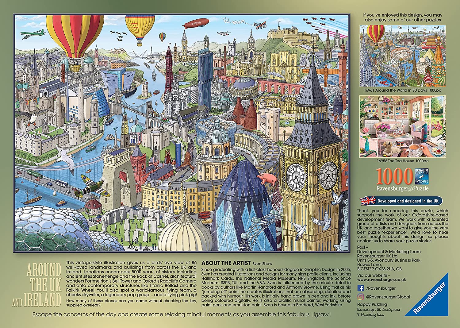 Ravensburger Around the UK and Ireland 1000 Piece Puzzle image 2