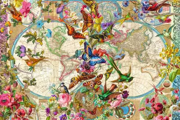 Ravensburger Flora & Fauna World Map 3000 Piece Puzzle image 1