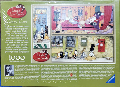 Ravensburger Linda Jane Smith Crazy Cats Mewlin Rouge, Last Post, Cat Call 1000 Piece Puzzle image 1