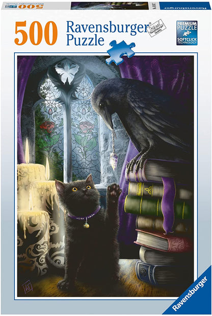 Ravensburger Black Cat and Raven 500 Piece Puzzle image 0