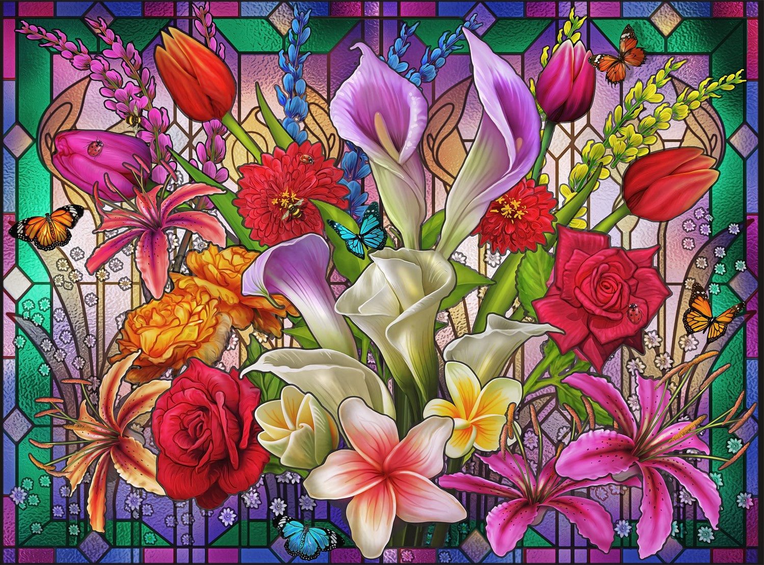 Buffalo Games Vivid Collection Window Lilies 1000 Piece Puzzle image 1