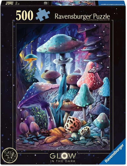 Ravensburger Moonlight Mushrooms Glow In The Dark 500 Piece Puzzle image 0