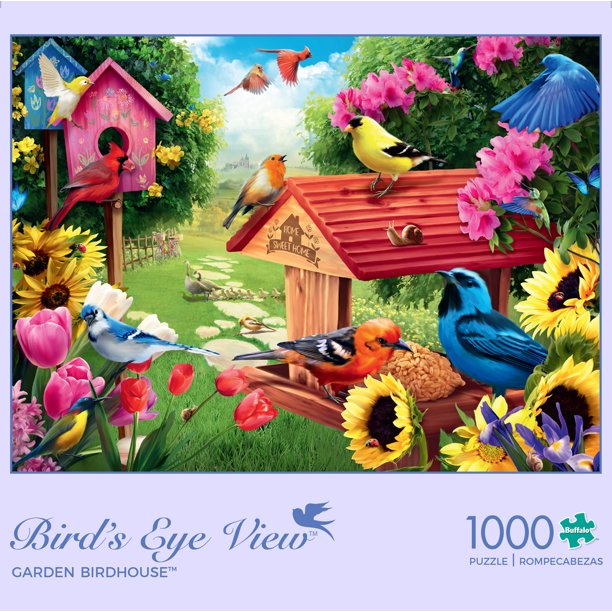 Buffalo Games Bird's Eye View Garden Birdhouse 1000 Piece Puzzle image 0